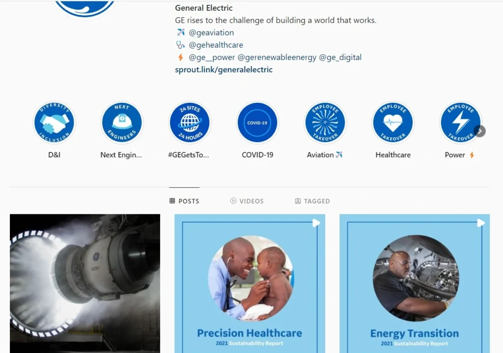 GE shows its authenticity on Instagram.