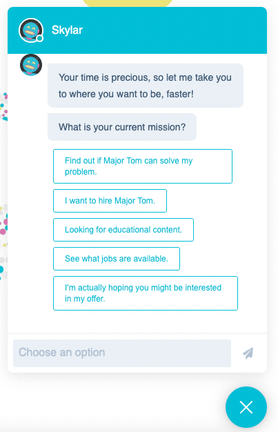 Self-guided chatbot that gives customers the help they need when they need it. 