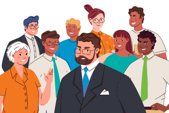Group of diverse people cartoon