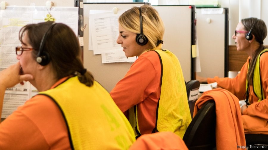 Incarcerated women working at Televerde call center in Arizona