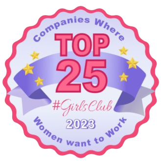 Girls Club 2023 Top 25 Companies Women Want to Work Badge