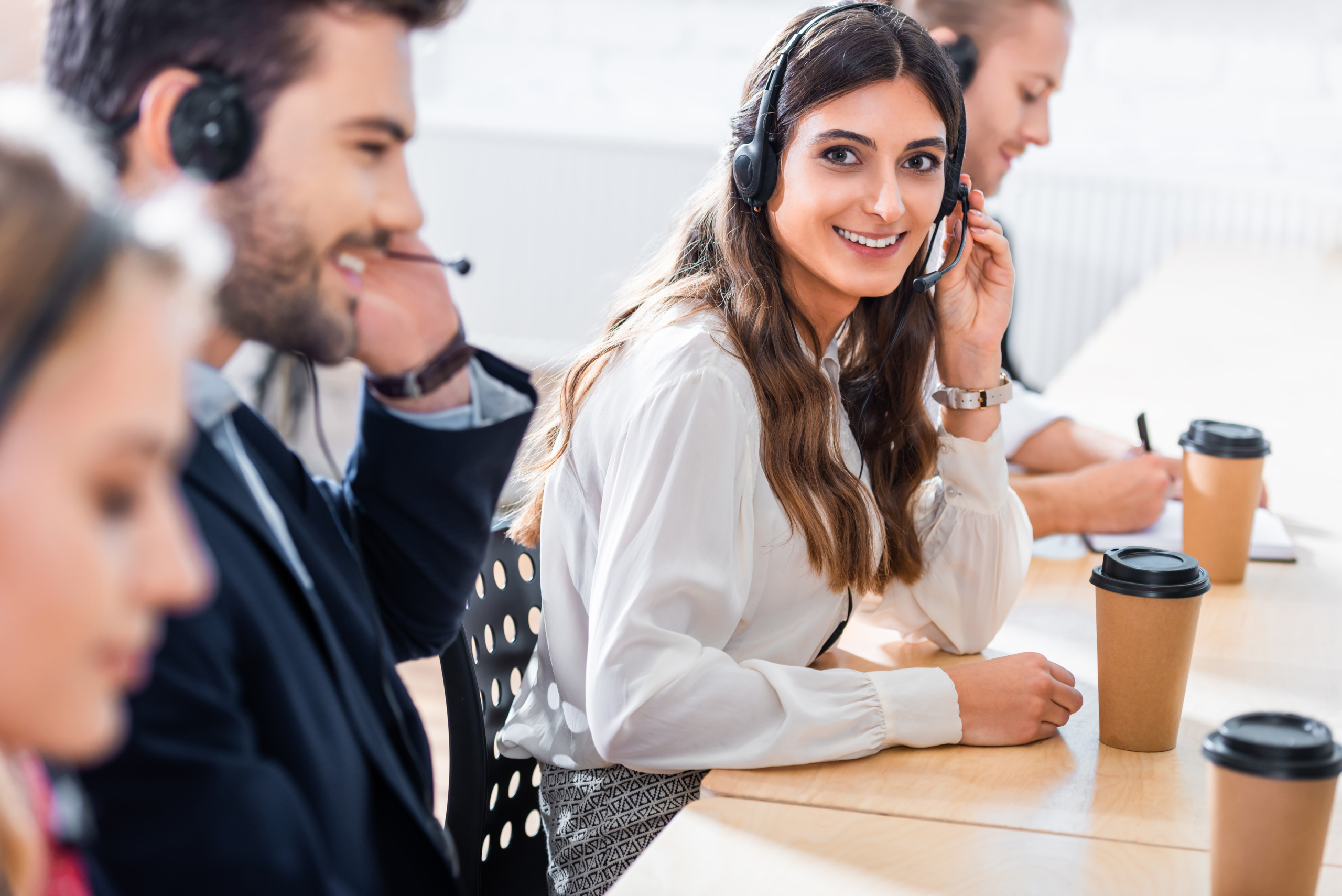 Smiling female customer service representative