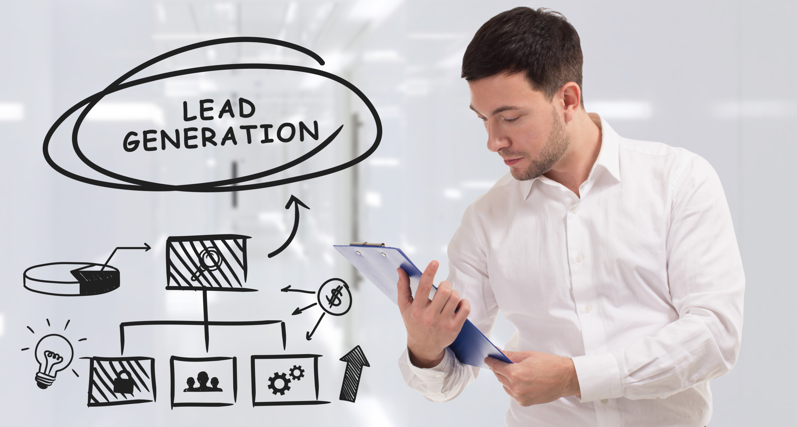 a businessperson looking at the benefits of outsourced lead generation