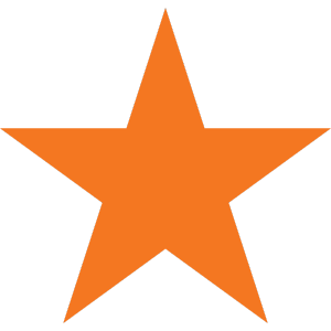Orange star icon symbolizing Televerde’s excellence, achievement, and industry recognition.